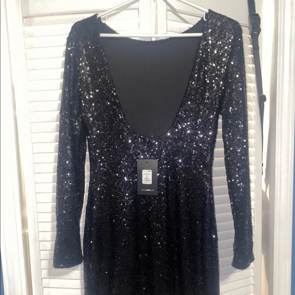 Fashion Nova Movie Magic Sequin Mini Dress